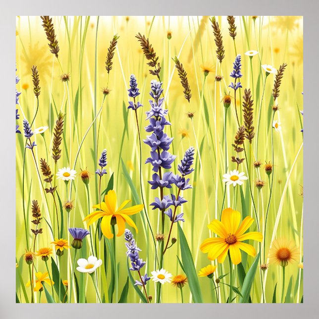 Poster Wildflower Meadow Summer Pattern (Frente)