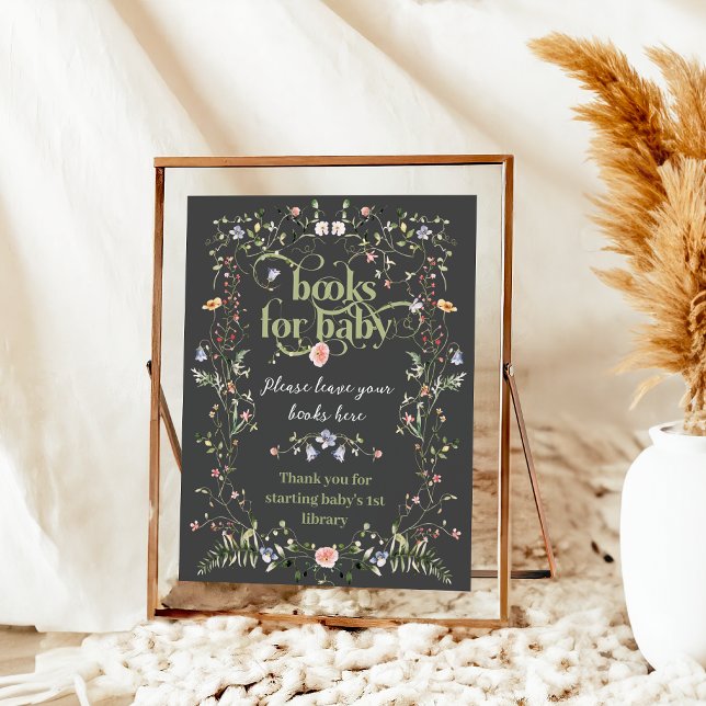 Poster Wildflower Modern Floral Chá de fraldas Book (Criador carregado)