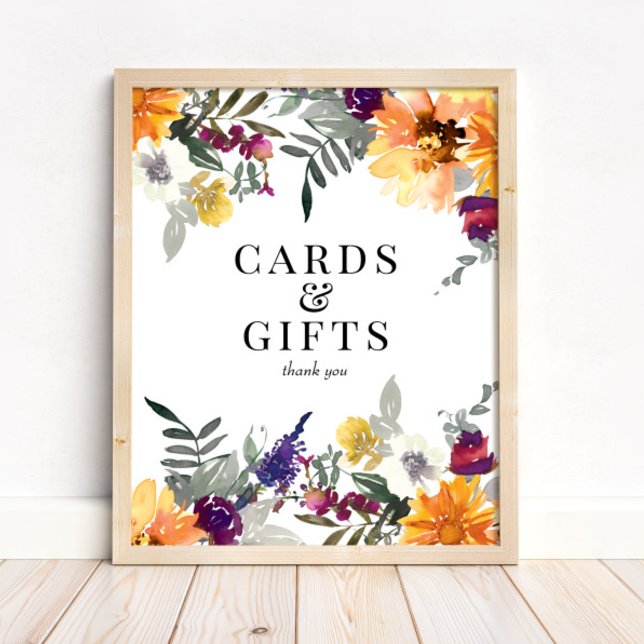 Poster Wildflower Sunflower Cards & Gifts Sign (Criador carregado)
