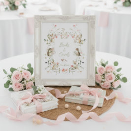 Poster Wildflower Woodland Animals Shower Books and Cards