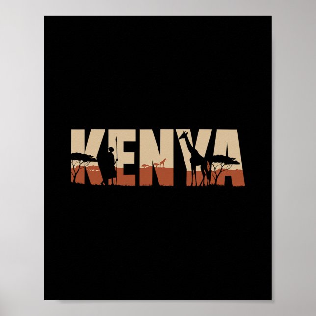 Poster Wildlife African Vacation Travel To Kenya  (Frente)