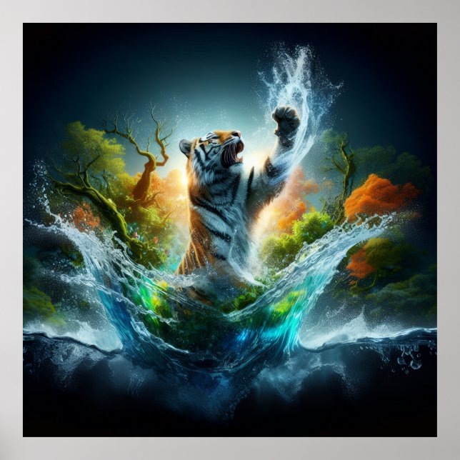 Poster Wildlife Tiger Splash (Frente)