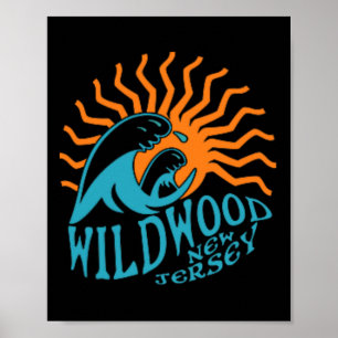 Poster Wildwood New Jersey Beach Frente E Trás