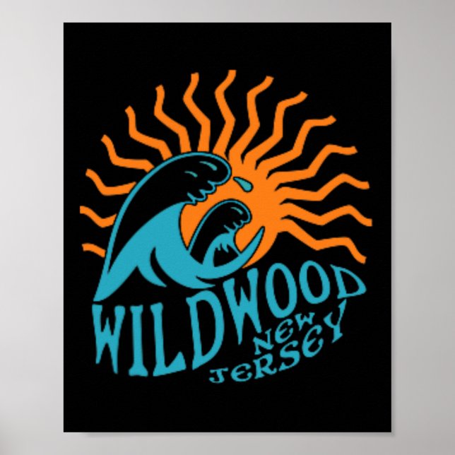 Poster Wildwood New Jersey Beach Frente E Trás (Frente)