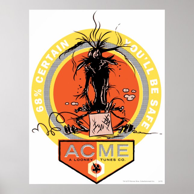 Poster Wile E Coyote Acme - 68% certo que você estará seg (Frente)
