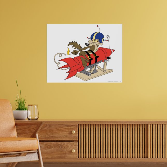 Poster Wile E. Coyote Lançando Foguete Vermelho | Zazzle Brasil