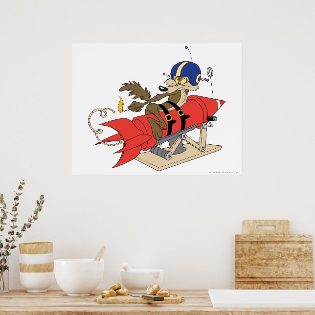 Poster Wile E. Coyote Lançando Foguete Vermelho | Zazzle Brasil