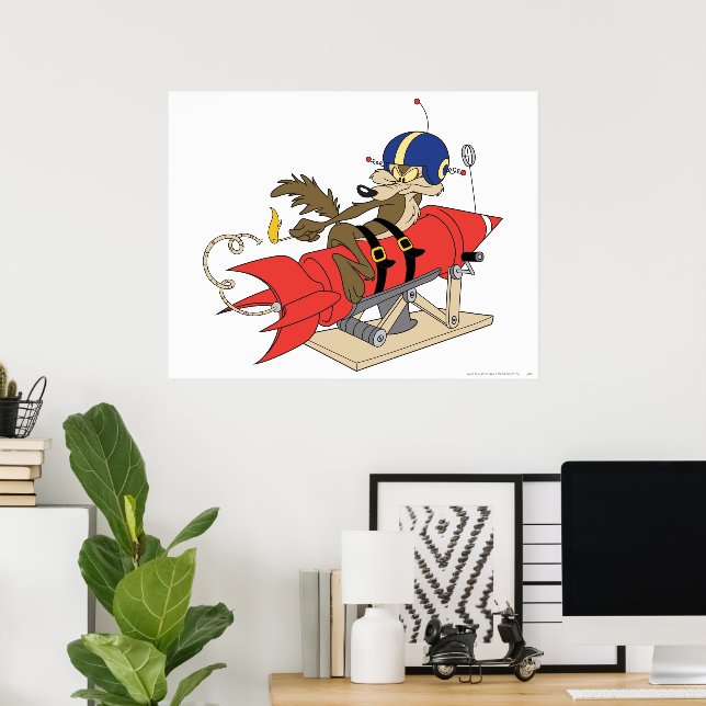 Poster Wile E. Coyote Lançando Foguete Vermelho | Zazzle Brasil