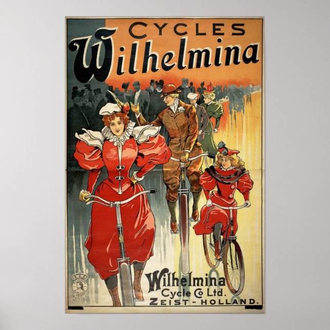 Poster Wilhelmina Ciclica Publicidade Bicicleta Vitoriana (Frente)