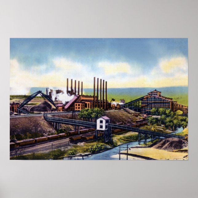 Pôster Wilkes Barre Pensilvânia Mining Region (Frente)