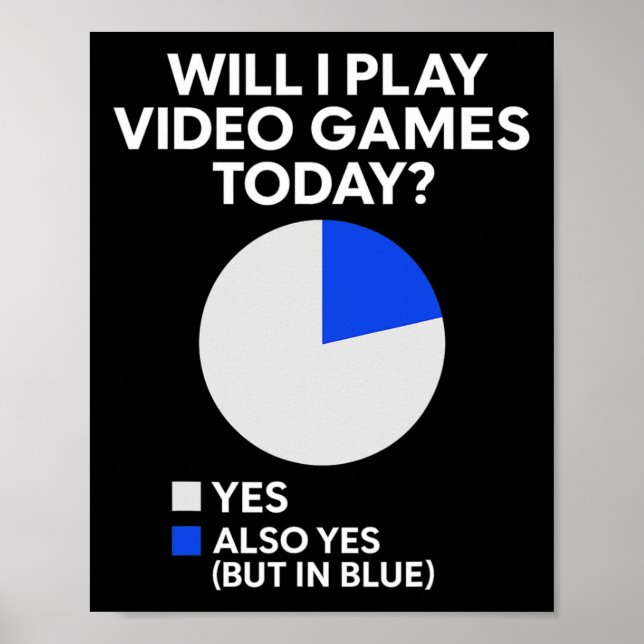 Poster Will I Play Video Games Today - Pc Gaming Lover Co (Frente)
