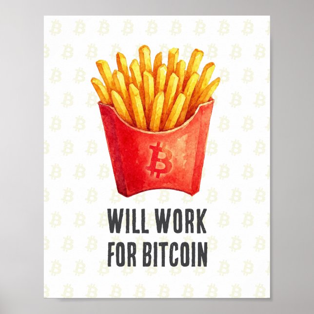 Poster Will Work For Bitcoin (Frente)