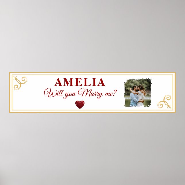 Poster Will you marry me Heart Romantic Proposal Photo (Frente)