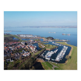 Pôster Willemstad Nederland drone overzicht.