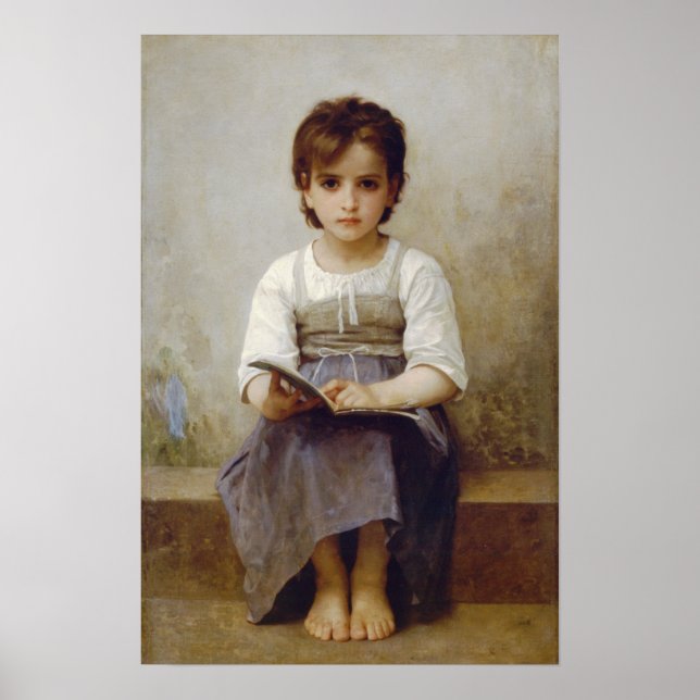 Poster William-Adolphe Bouguereau - A difícil lição (Frente)