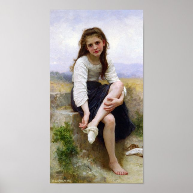 Pôster William-Adolphe Bouguereau - Antes Do Banho (Frente)