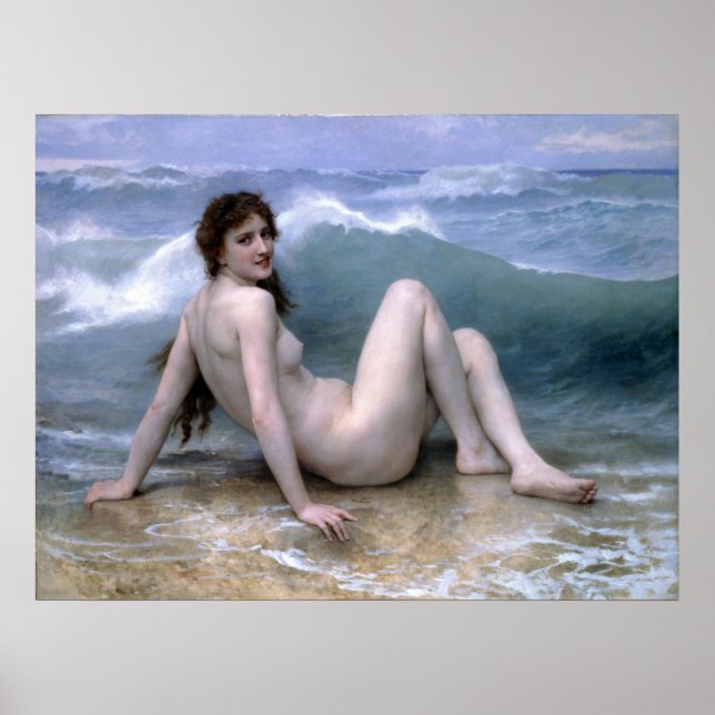 Pôster William-Adolphe Bouguereau-The-Wave (Frente)