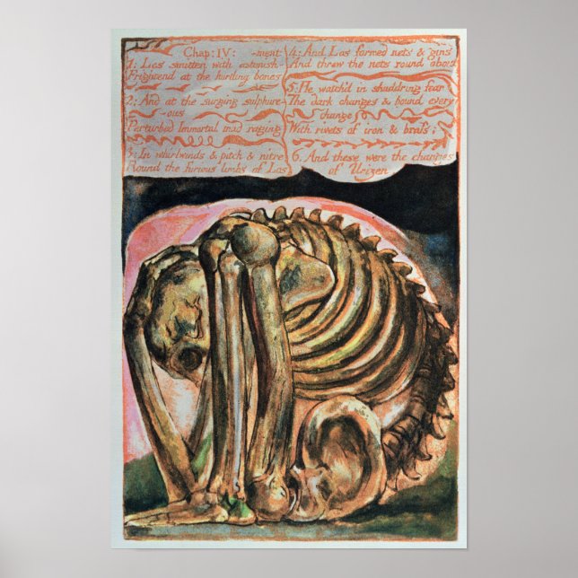 Pôster William Blake | Criação de Urizen em material (Frente)