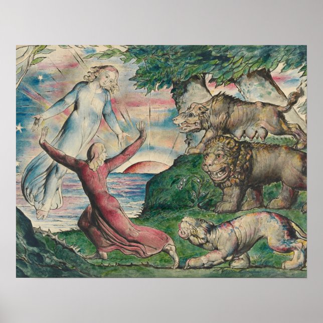 Poster William Blake -Dante Running das três bestas (Frente)