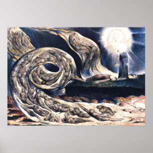 Poster William Blake Lovers' Whirlwind ilustra o inferno