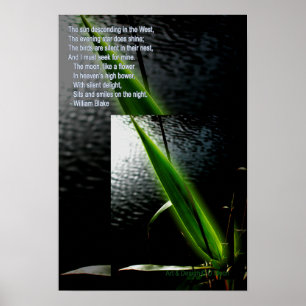Poster William Blake, poema de "prazer silencioso", cita 