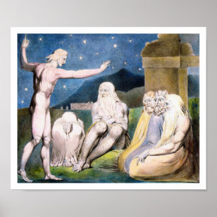 Poster William Blake - Wrath de Elihu [trabalho]