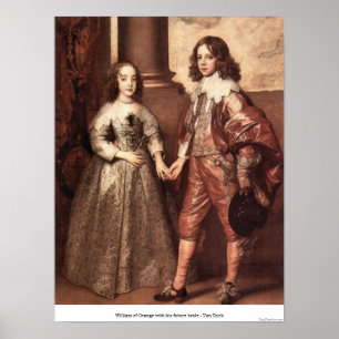 Poster William da laranja com sua noiva futura - Van Dyck