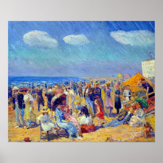 Poster William Glackens Crowd, na costa (Frente)