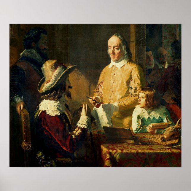 Pôster William Harvey a manifestar-se contra Charles I (Frente)