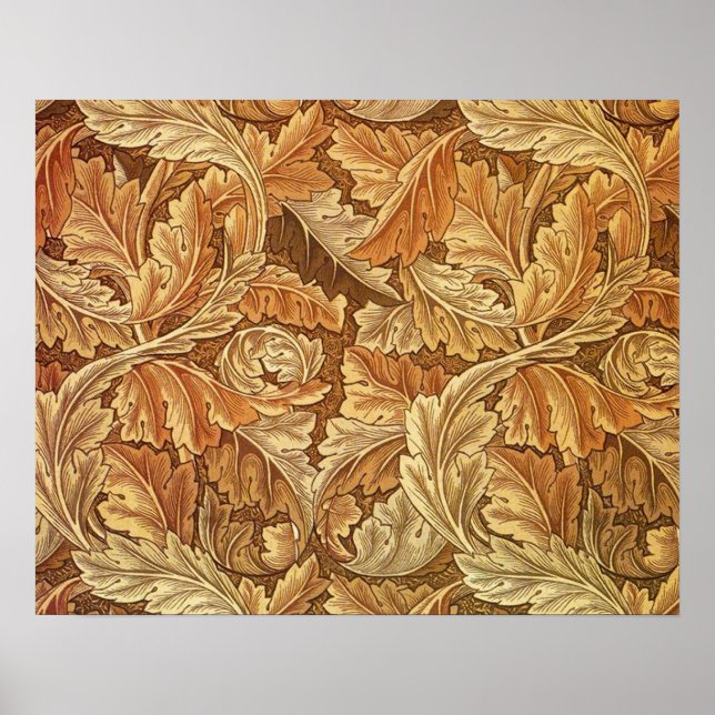 Poster William Morris Acanthus Brown Autumn Leaves (Frente)