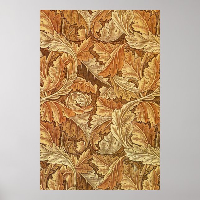 Poster William Morris Acanthus Brown Autumn Leaves (Frente)