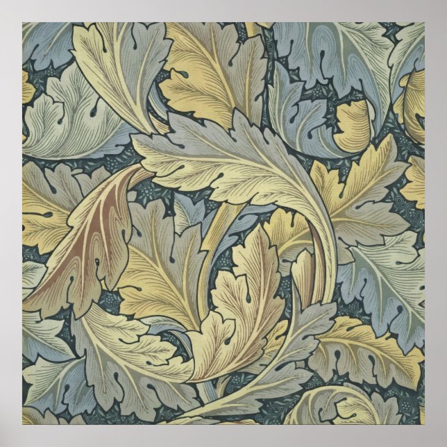 Poster William Morris Acanthus Deixa Arte Floral Nouveau (Frente)