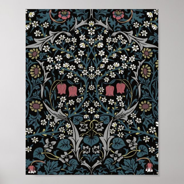 Poster William Morris Blackthorn Floral Art Nouveau (Frente)