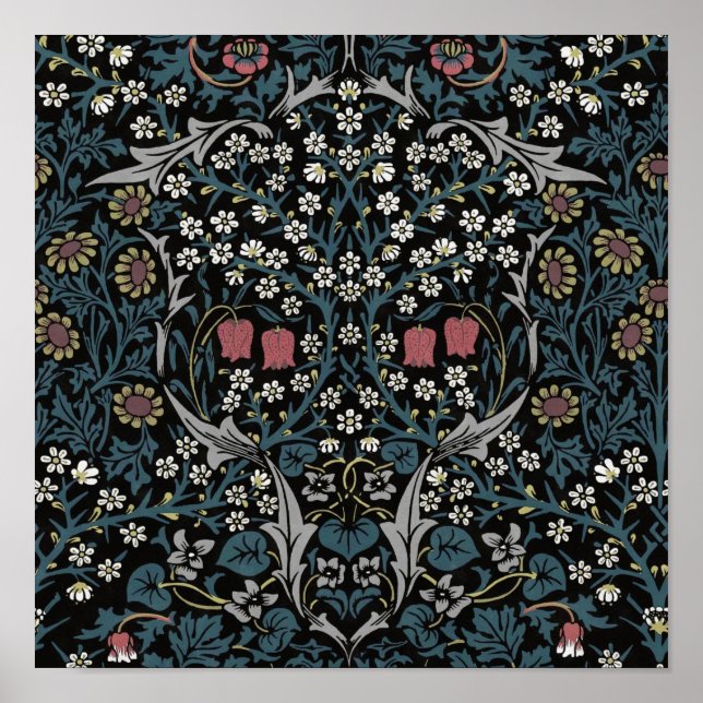 Poster William Morris Blackthorn Floral Art Nouveau (Frente)