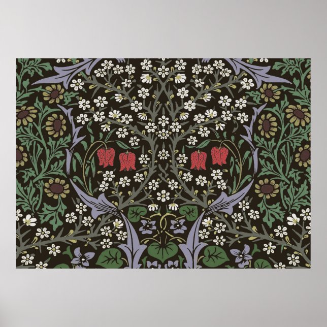Pôster William Morris Blackthorn Tapeçaria Floral (Frente)