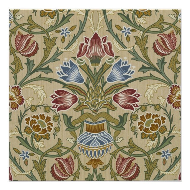 Pôster William Morris Brocade Floral Wallpaper Padrão (Frente)