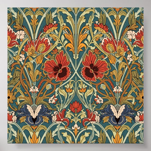 Poster William Morris Compton Floral Art Nouveau Pattern (Frente)