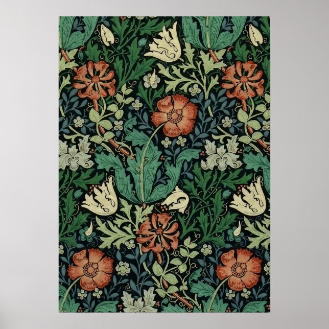 Poster William Morris Compton Floral Art Nouveau Pattern (Frente)