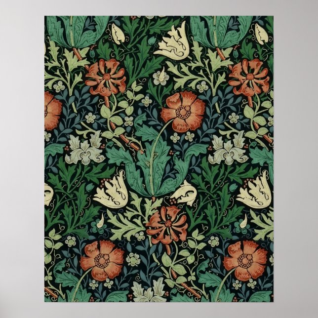 Poster William Morris Compton Floral Art Nouveau Pattern (Frente)