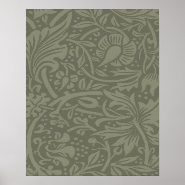 Poster William Morris Daffodil Floral Wallpaper Padrão (Frente)