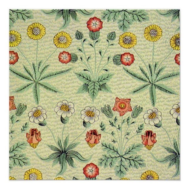 Pôster William Morris Daisy Floral Wallpaper Padrão (Frente)