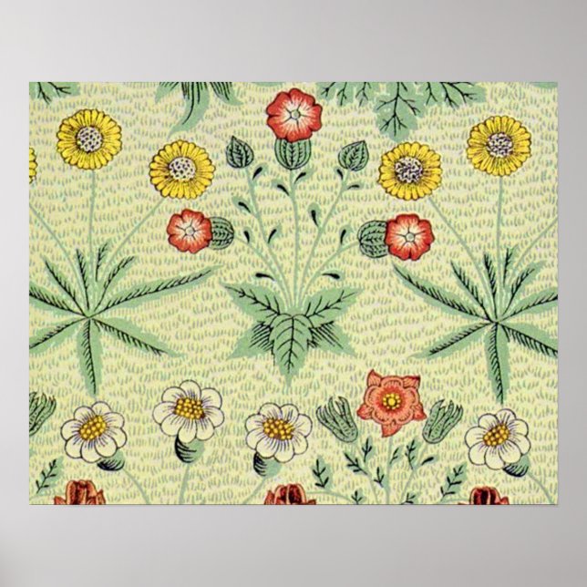 Poster William Morris Daisy Floral Wallpaper Padrão (Frente)