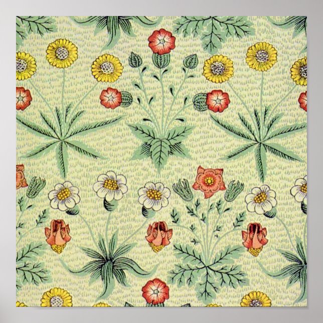 Pôster William Morris Daisy Floral Wallpaper Padrão (Frente)