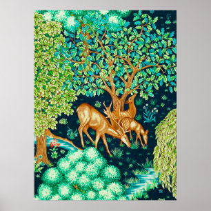 Poster William Morris Deer por um índio Brook Tapeçaria