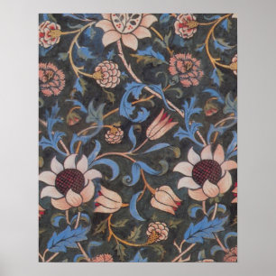 Pôster William Morris Evenlode Textile Floral Art