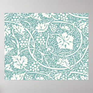 Pôster William Morris Floral Wallpaper Teal