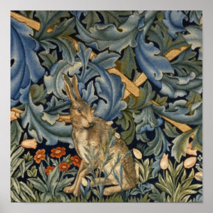 Poster William Morris Forest Rabbit Floral Art Nouveau