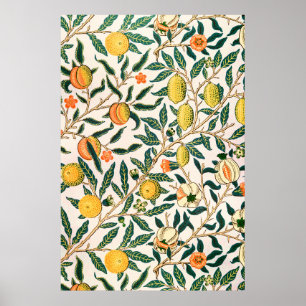Poster William Morris Fruta Pomegranate White Ornament