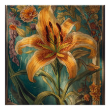 William Morris Golden Lily Antigo Pré-Rafaelita