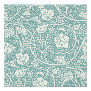 Pôster William Morris Grape Pattern Teal Turquoise